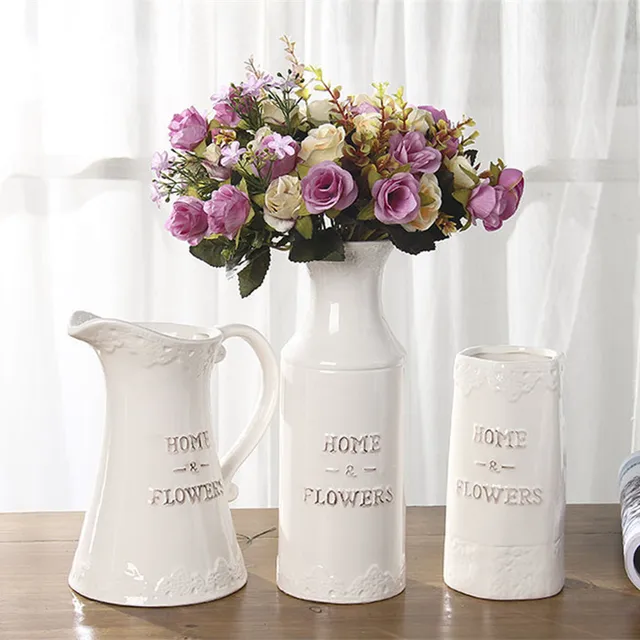 Modern minimalist ceramic flower vase small fresh living room drying flower tableware vase