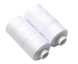 Durable Black & White Polyester Sewing Thread Set - 2 Pack (White)