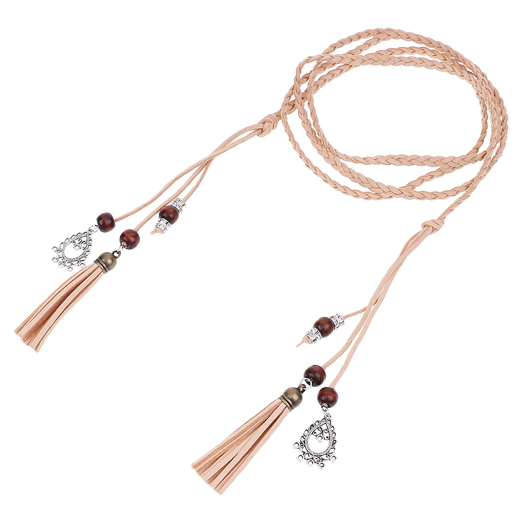 Ladies Women Waist chain 165cm Woven Tassel Waistband Braided Belt Hot Sale Waist Rope Women Decorated Waist Belts