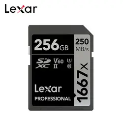 Lexar Professional 1667x SD Card 64 GB 128 GB 256 GB SDXC UHS-II V60 Class 10 карт памяти до 250 МБ/с. 4 K SD карту для DSLR камеры