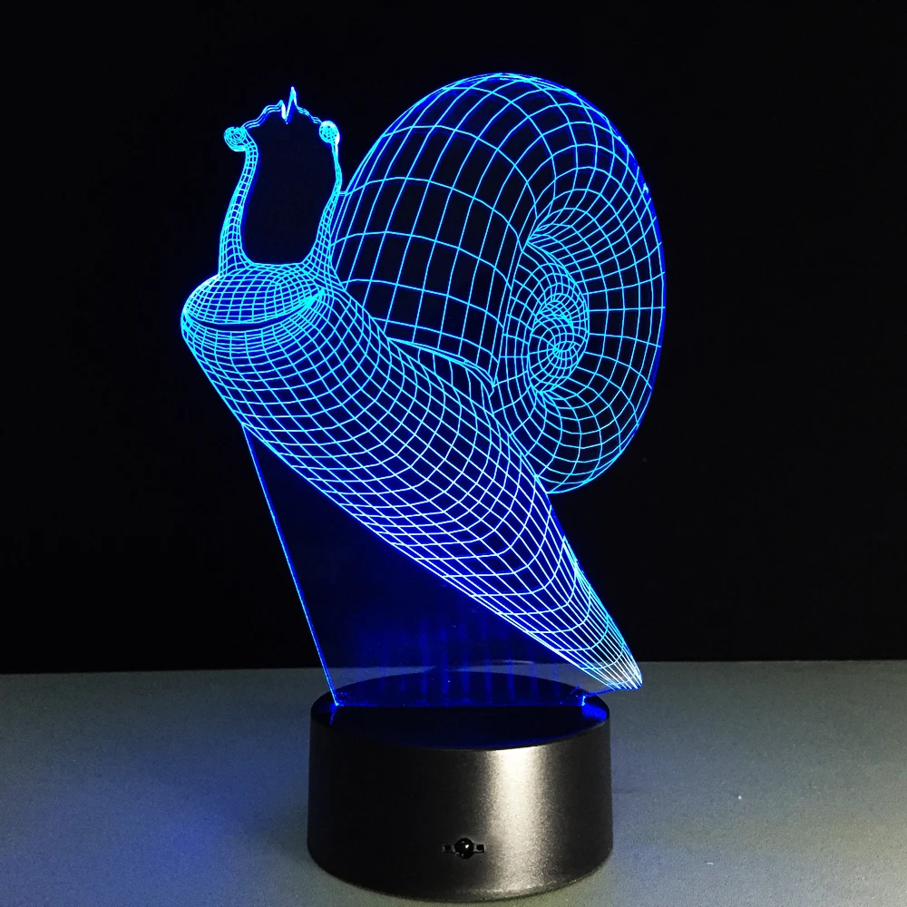 Детские Подарочные игрушки милая маленькая улитка 3D лампа креативный маленький