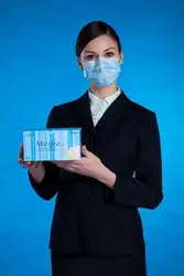 10 шт. три слоя-ткани одноразовые марлевые маска для очистки номер и Еда и лекарственного завода цвет синий и белый