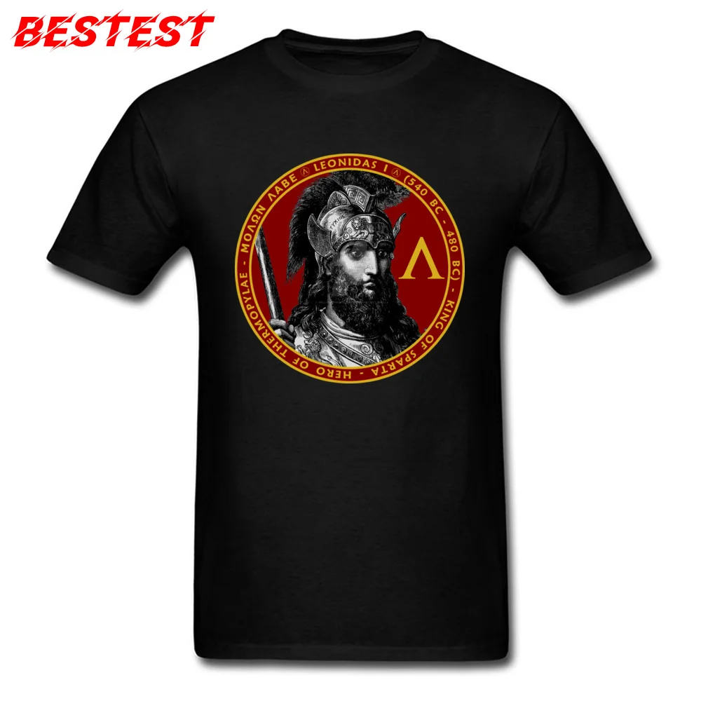 201896Ysparta knight leonidas Men Special Tops Tees Round Collar Mother Day All Cotton Top T-shirts Group Short Sleeve Tops Shirts 201896Ysparta knight leonidas black