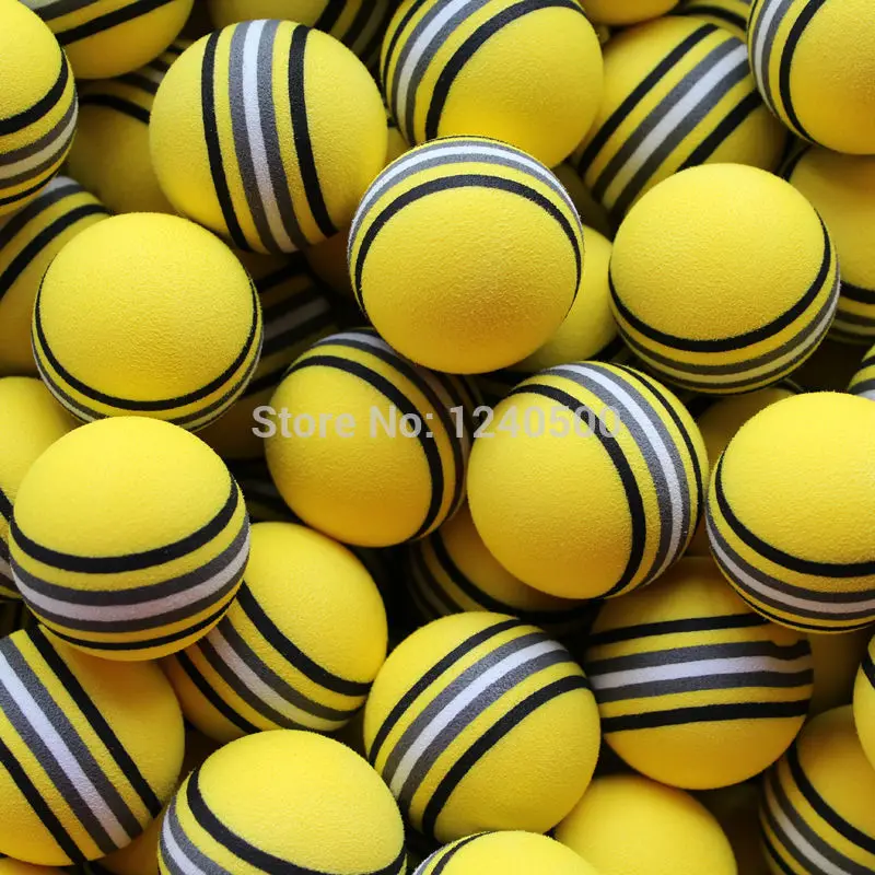

NEW 50pcs/bag EVA Foam Golf Balls Yellow Rainbow Sponge Indoor Practice Training Aid