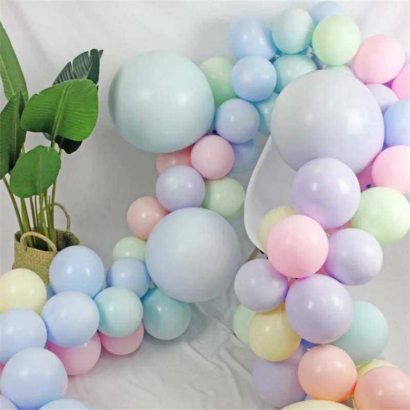 100 pzas/lote 10 pulgadas Macaron de látex Globos de cumpleaños boda decoración bebé ducha, fiesta de cumpleaños de niña de globo de helio nuevo