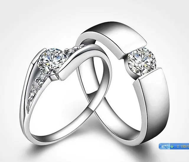Fashion Wedding Ring 925 Sterling Silver Engagement Rings Fashion Wedding Ring 925 Sterling Silver Engagement Rings Price For 2 Pcs 18k Platinum Trendy