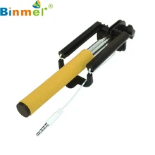 Супер мини встроенный затвор Выдвижная селфи палка монопод кабельный держатель для iPhone Android смартфон монопод 18Mar13