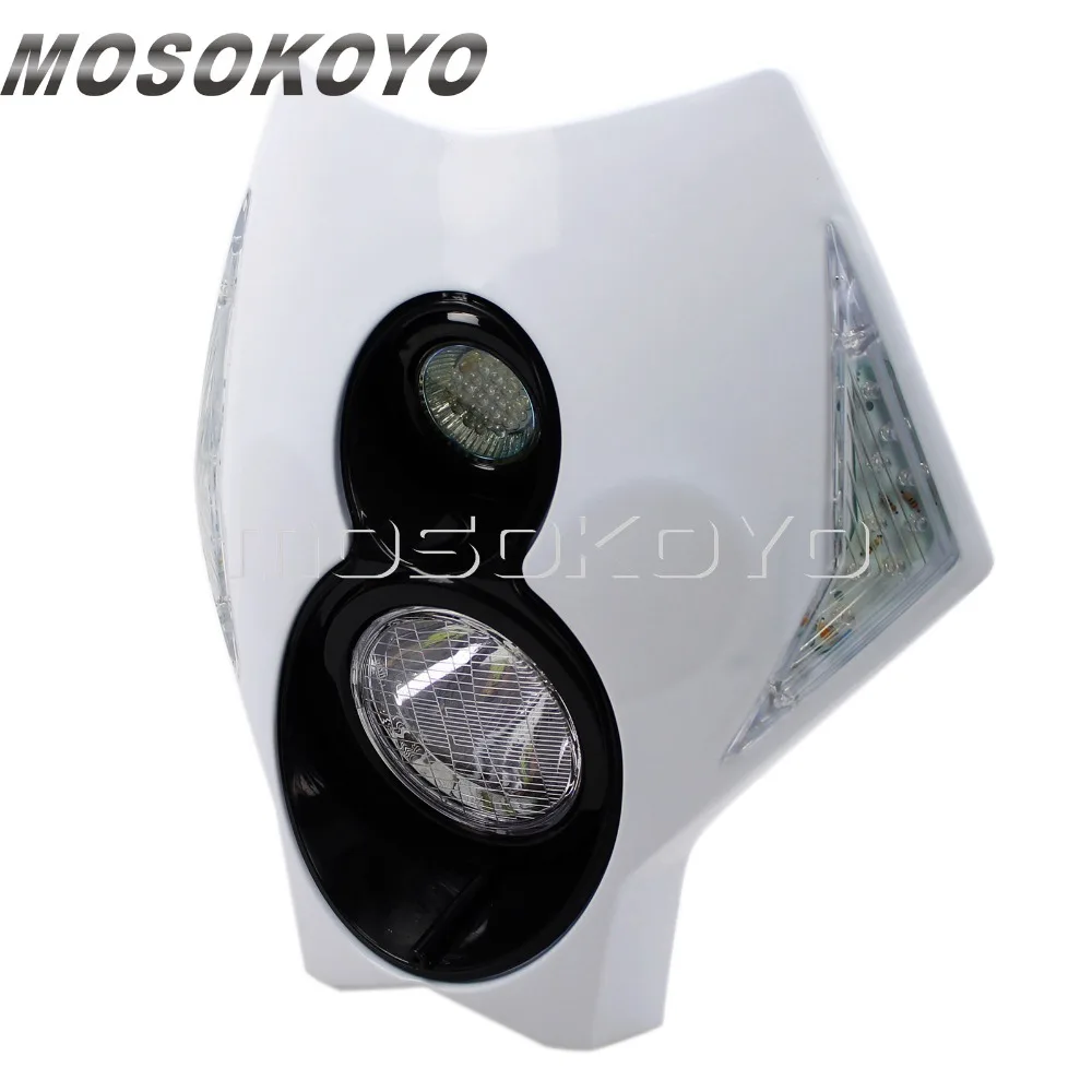 Белый X2 фара для мотокросса питбайк светодиодный индикатор версии внедорожная дорожная фара для Suzuki Yamaha KTM