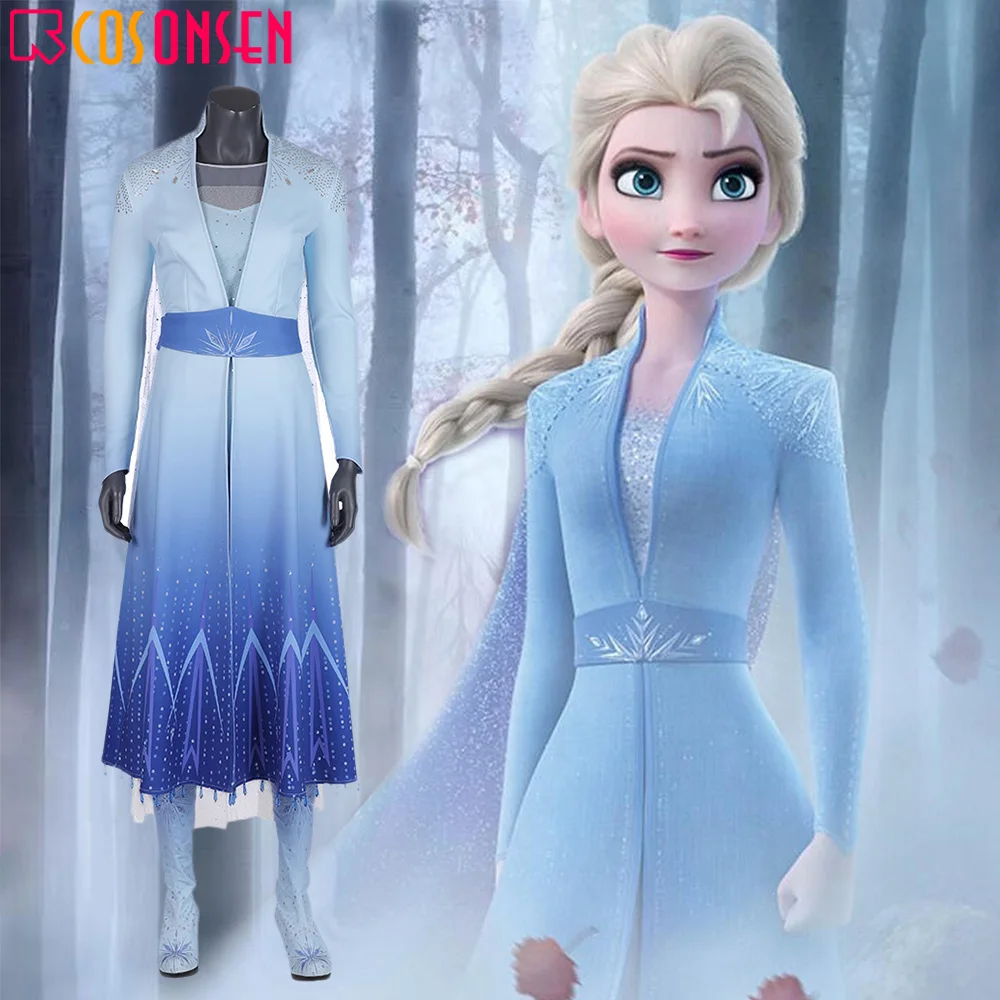 

COSPLAYONSEN Queen Elsa Costume Snow Ice Princess Cosplay Adult Halloween Women Carnival Party Dress