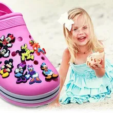 Горячая 1 шт. Микки Минни ПВХ обувь Подвески Аксессуары для пряжки для обуви для украшения браслета с отверстием подарки для детей