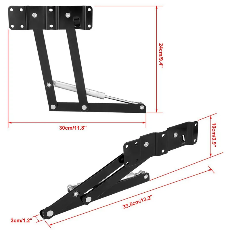 1 пара 14 см Высота подъема вверх складной пружинный журнальный столик стол мебель газовый гидравлический DIY аппаратная фурнитура Мебельная петля
