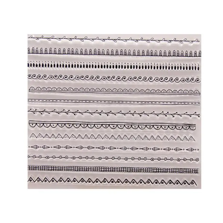 

Lace Separated Line Frame Edge Transparent Clear Silicone Stamps for DIY Scrapbooking/Card Making/Kid Fun Decoration