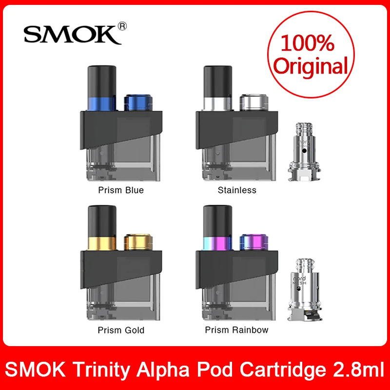 

Original SMOK Trinity Alpha Pod Cartridge 2.8ml with Nord Mesh MTL Coil for Electronic Cigarette trinity alpha pod kit