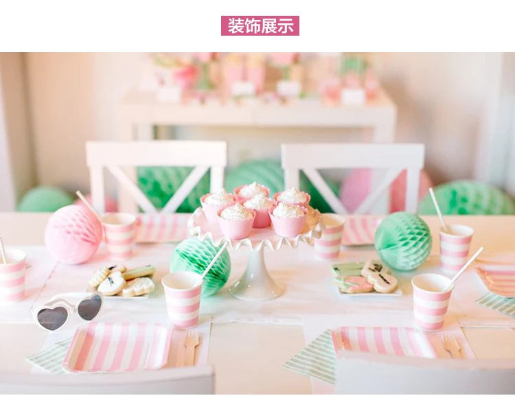 

Baby Shower Light Pink Party Tableware Set ,Wedding Decor Honeycomb Balls, Party Favor Paper Straws,Cups,Plates,Napkins