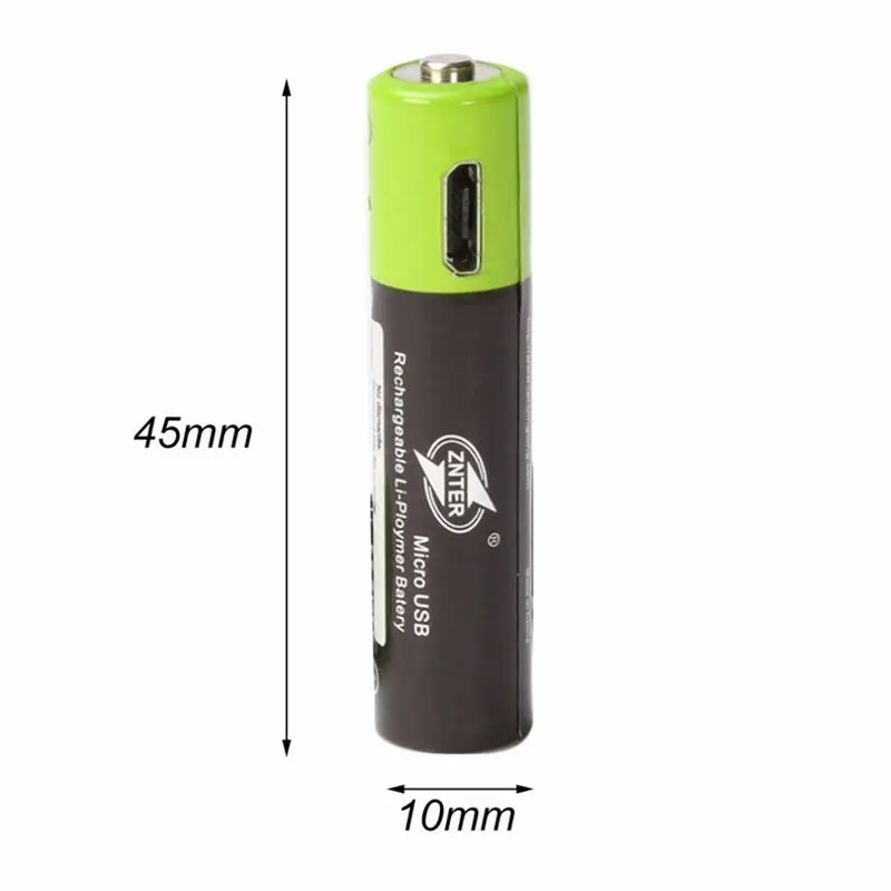 Перезаряжаемая батарея AAA Znter 600 мАч Mirco USB 1 5 в перезаряжаемая литий полимерная с