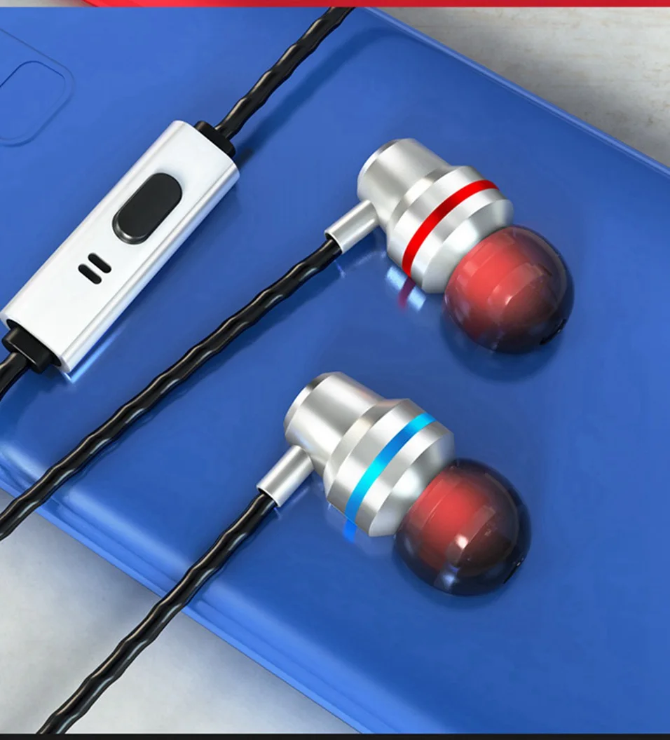 In-Ear Metal Earphone with Microphone HiFi Music Bass Earbuds Headphones Headset for Phone Computer PC MP3 3.5mm Wired Earphone  (13)