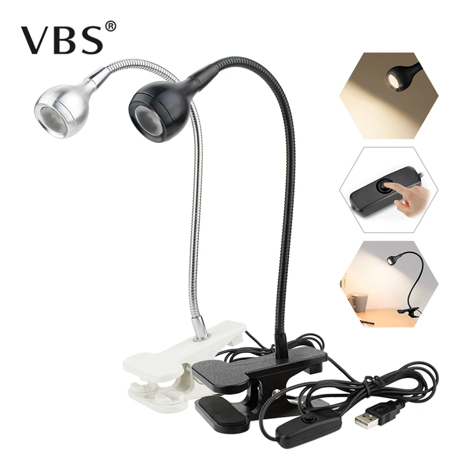 

USB Power Led Desk Lamp Flexible Table Lamp with Clip Holder Bedside Lamp Book Light for Bedroom Living Room Home Decoration