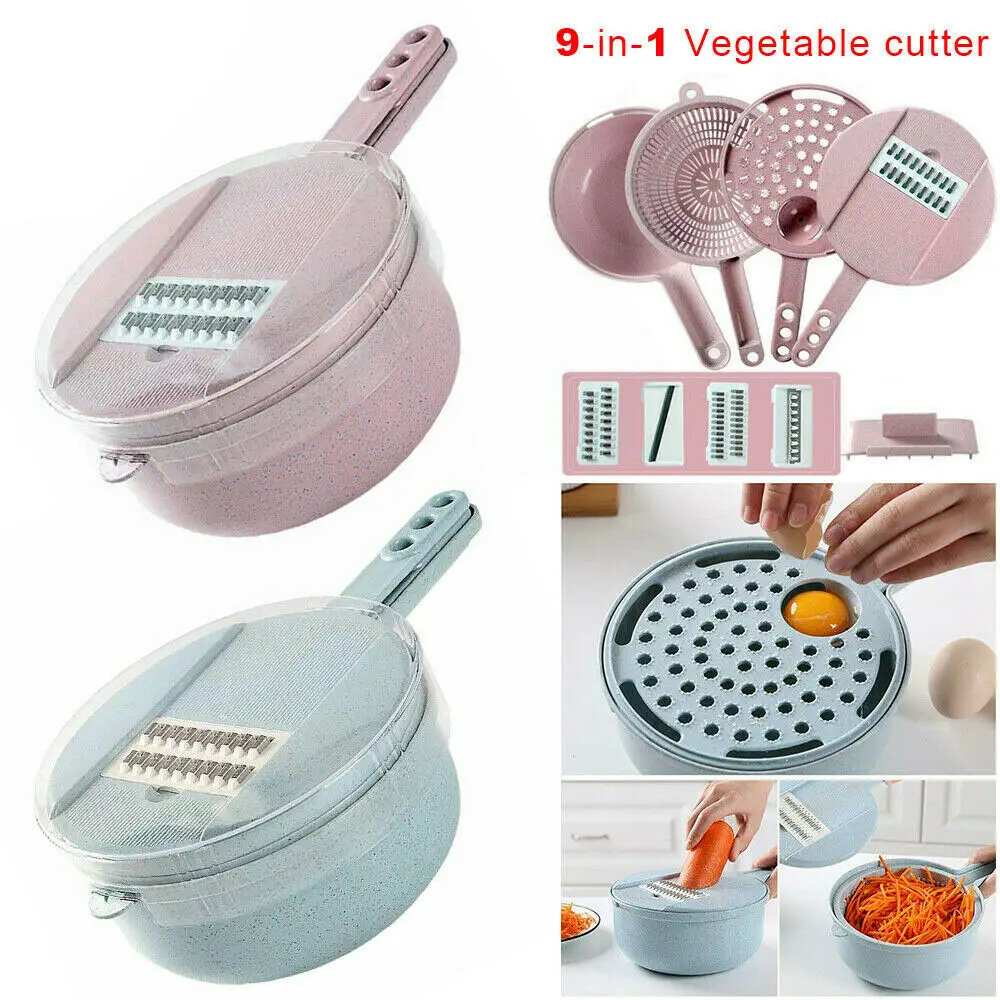 

2019 Newest Hot 9in1 Multi Function Kitchen Vegetable Grater Easy Food Chopper Veggie Chopper Slicer
