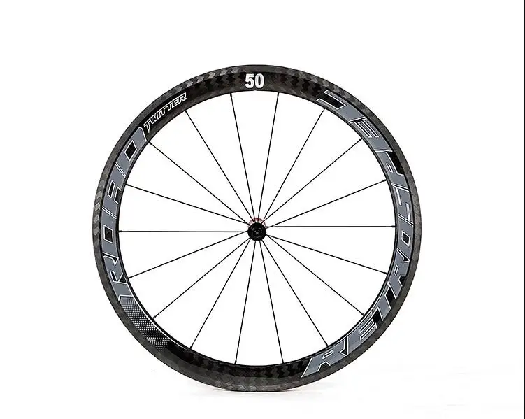 Top Carbon fiber 700C Road Bicycle rims 50mm Carbon hub Wheelset 4 sealed bearings T700 Clincher wheels 8