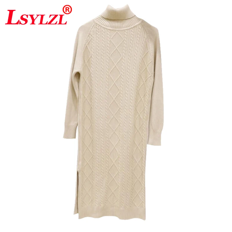 

Winter Pullover Women Long Sweater Dress Lady Sweater Dress Turtleneck Female Sweaters Computer Knitted Pull Femme C281