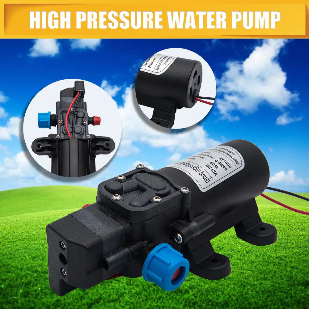 12V 5L/мин высокого Давление микро мембранный Водяной насос 80Psi для автомобиля