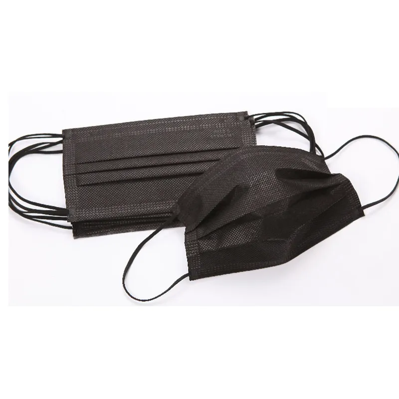 10pcs Non Woven Black Disposable Face Mask Medical dental Earloop Anti Dust Face Surgical Masks