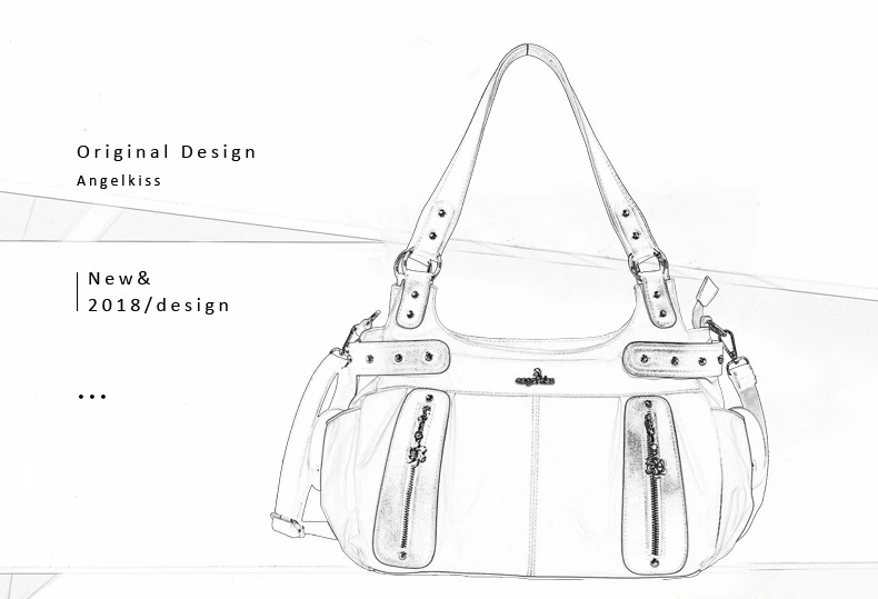 Angelkiss дизайнерские сумки женские большой кошелек водонепроницаемый нейлон Хобо сумки на плечо несколько верхней молнии карманы сумки на плечо