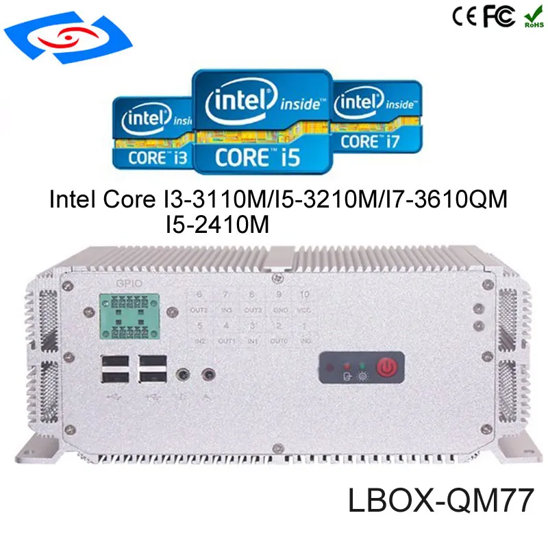 Низкая стоимость Intel Core I3-3110M процессор встроен Промышленная коробка мини-ПК с 1xvga 1xhdmi 1xDP Дисплей для автоматизации