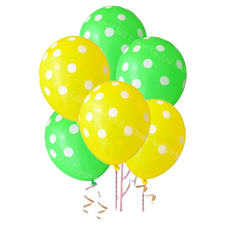 30 шт печать горошек латексные гелиевые шары подарки на день рождения Свадебные украшения для праздника для вечеринки черные красные воздушные шары для детского душа - Цвет: Yellow Green