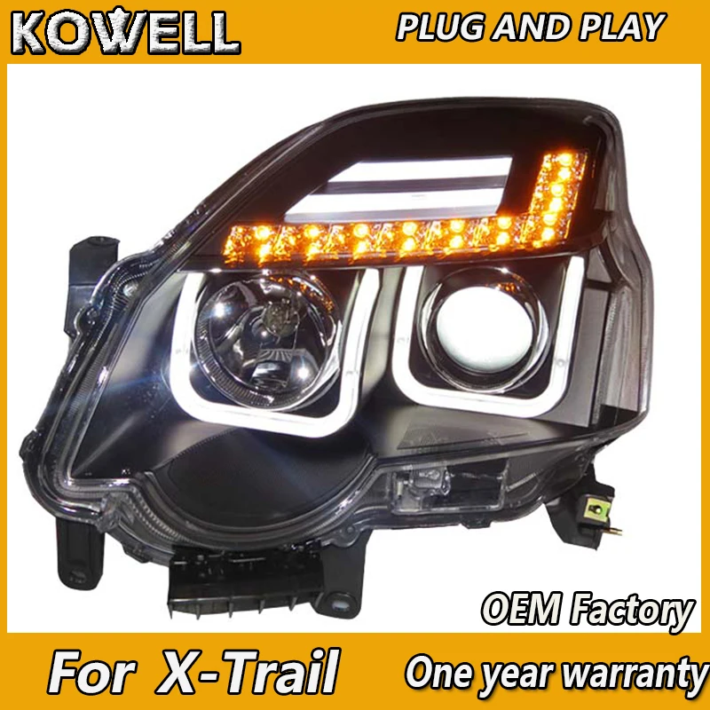 KOWELL автомобильный Стайлинг для Nissan X Trail головной светильник s 2012 светодиодный Q5 bi