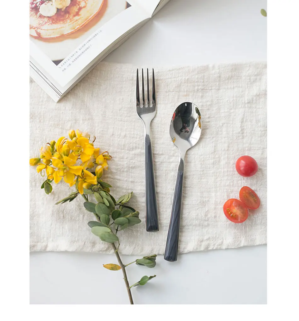 Gold Dinnerware Set Stainless Steel Cutlery Set 4 Pieces Black Knife Fork Set Tableware Gold Silver Cutleries Western Food Set (7)