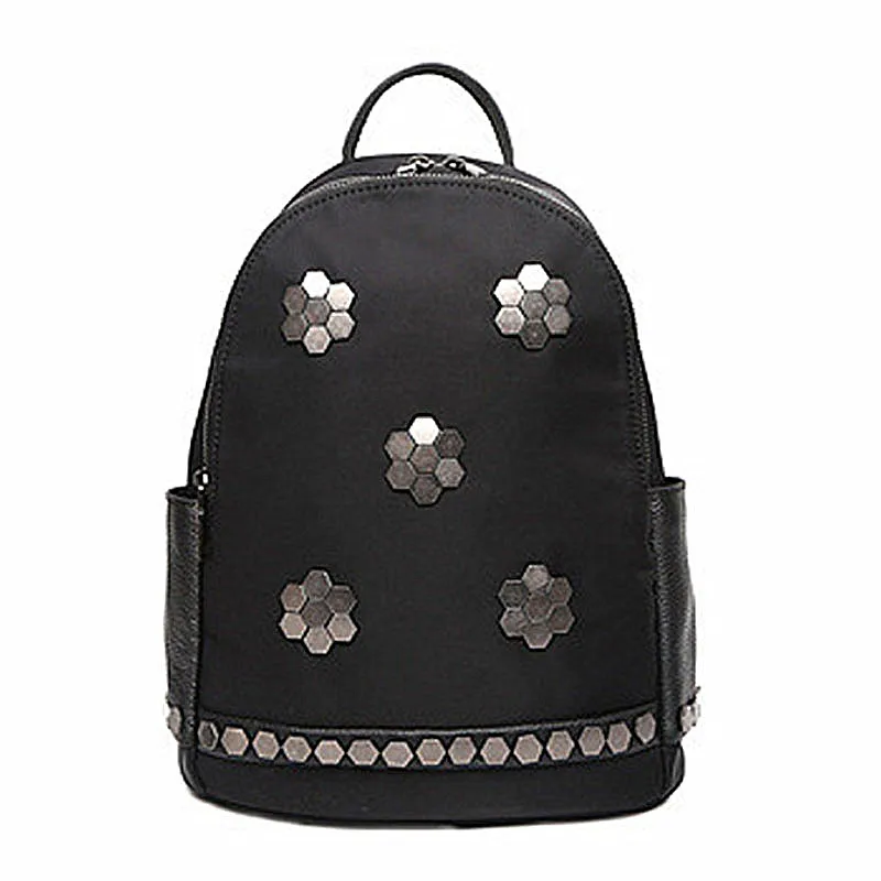 New fashion black sequined backpacks for teenage girls designer waterproof nylon colleage bags ladies zipper travel