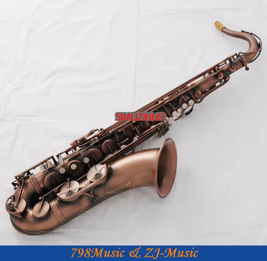 Профессиональный красный античный тенор саксофон Bb Key High F # saxofon с чехлом|antique tenor