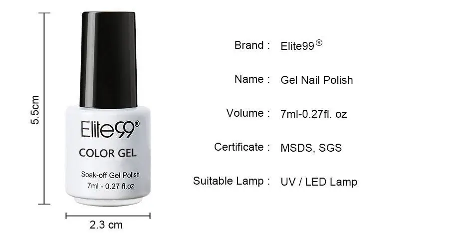 Elite99 кошачий глаз Gelpolish выдерживает с отличительные знаки ногтей маникюр искусство длительный гель лак с наклейкой выбрать цвет 1 с 1 магнит