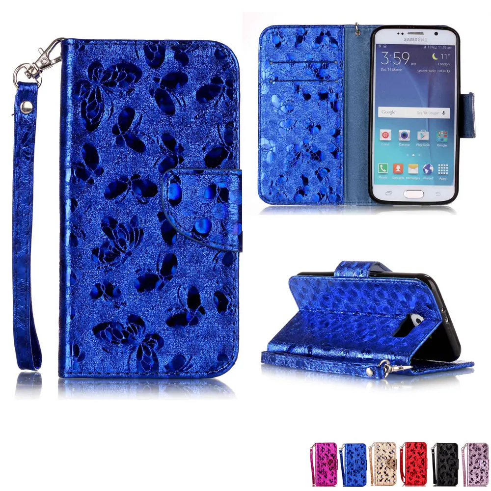 

DAXING Butterfly Wallet case For Samsung Galaxy S6 mobile phone case For samsung S6 edge stand cover with card holder