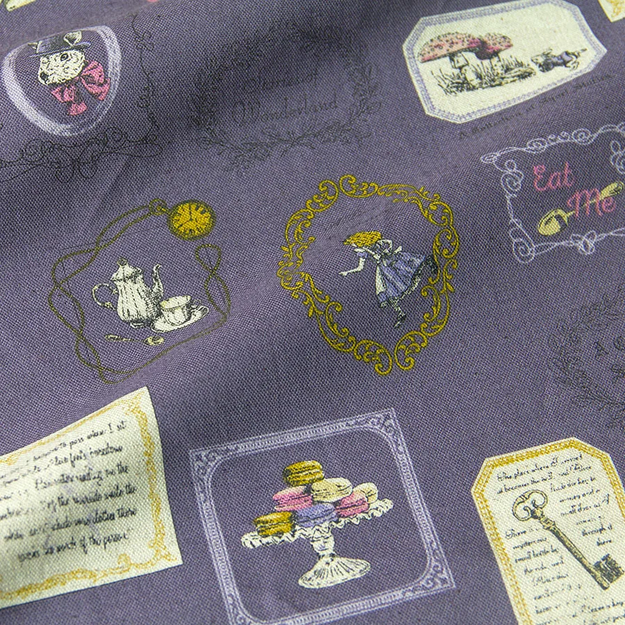 Полметра японский Хлопок Лен Ткань Текстиль для шитья пачворк ткань Алиса Ретро винтажный узор C