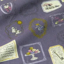 Полметра японский Хлопок Лен Ткань Текстиль для шитья пачворк ткань Алиса Ретро винтажный узор C