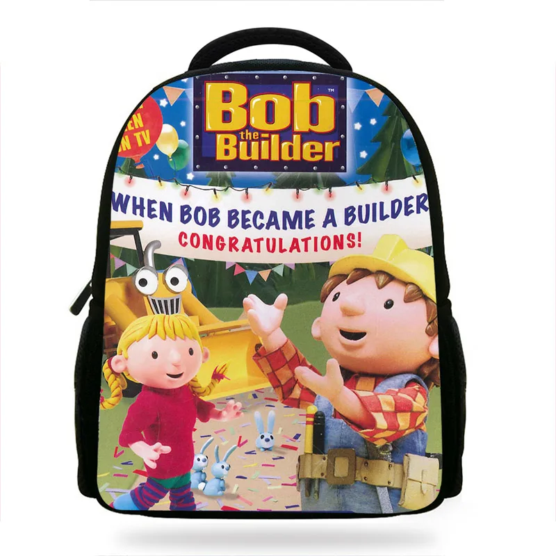  14-inch Children Bob The Builder Backpack Boys Cartoon Kindergarten Backpacks Kids School Bags Book - 33007394347