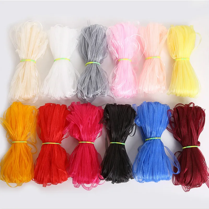Ribbon Decoration Ribbon Supplies Organza Ribbon Christmas Ribbon Wrapping Ribbon 6mm Organza Ribbon 10 Meters/lot Decorative Gift Packing Wedding Crafts Christmas Gift Wrap Handmade DIY Material Supplies