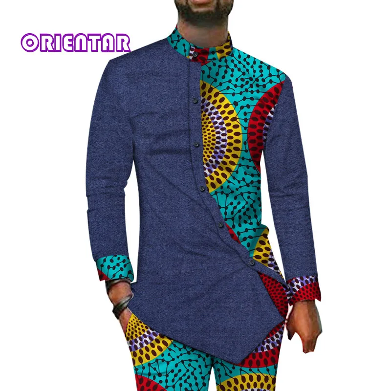 Африканский мужской костюм рубашка с длинными рукавами и брюки набор в африканском стиле куртка с принтом брюки Бизнес официальная