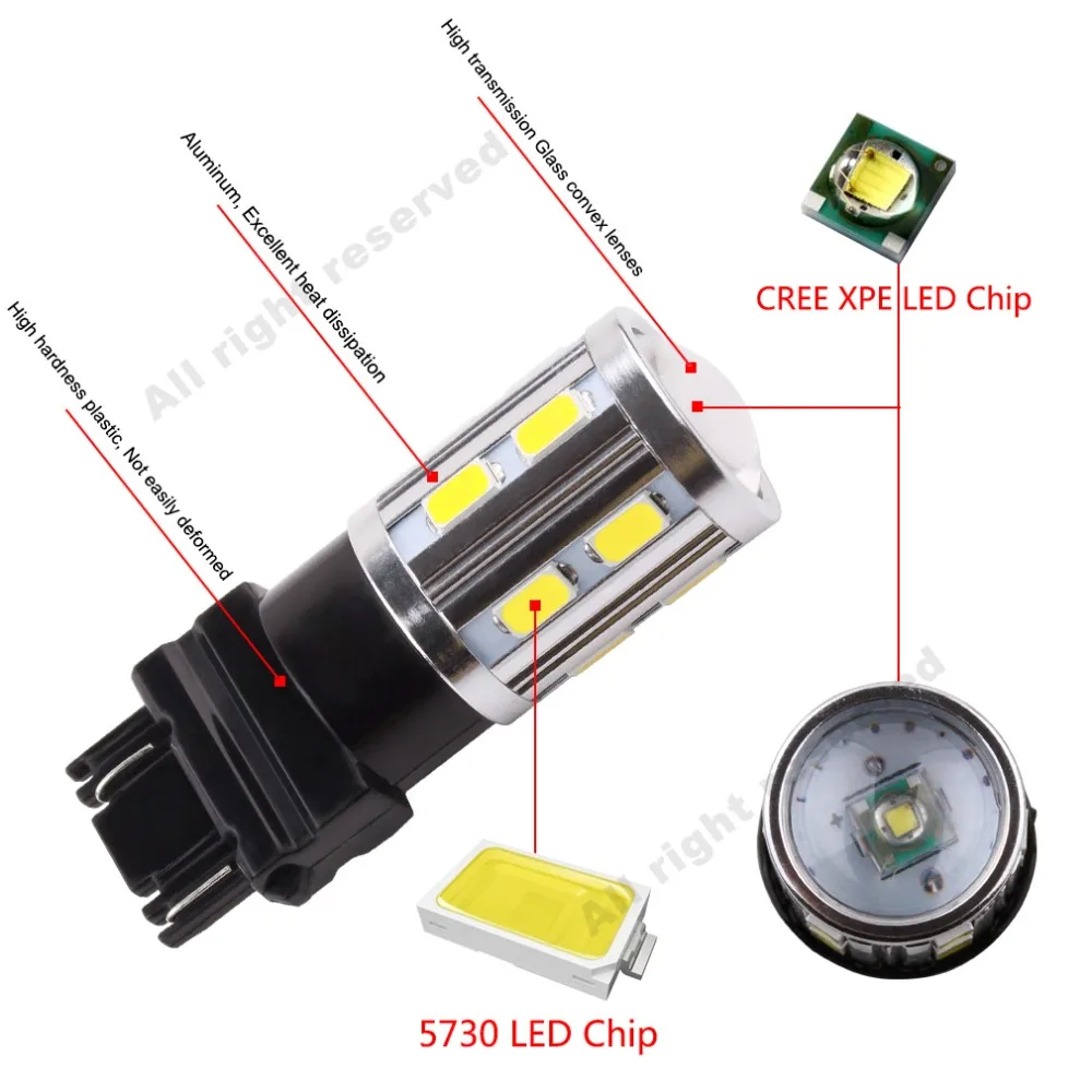 Светодиодный фонарь T25 2 шт. 3157 3156 3057 p27/7 Вт светодиодный 12 SMD задние сигналы