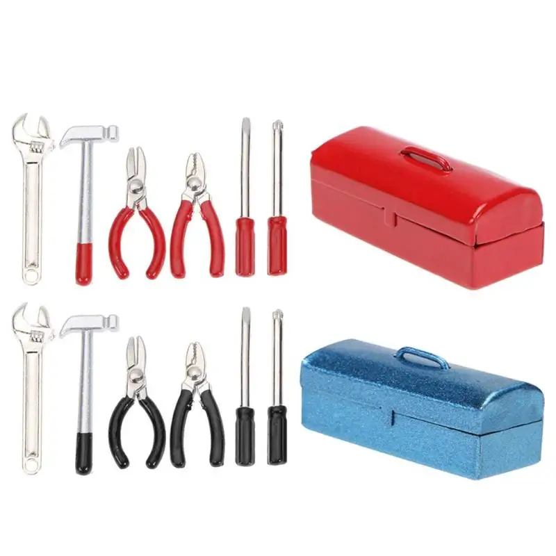 

6pcs/set Mini Hammer Wrench Tools Box RC Crawler 1:10 Accessories for Traxxas Hsp Redcat Axial D90 RC Car