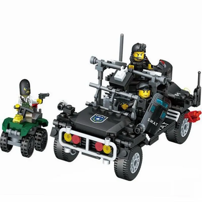 

9411 GUDI 246Pcs City SWAT Assault Vehicle Model Building Blocks Classic Enlighten DIY Figure Toys For Children Christmas Gift