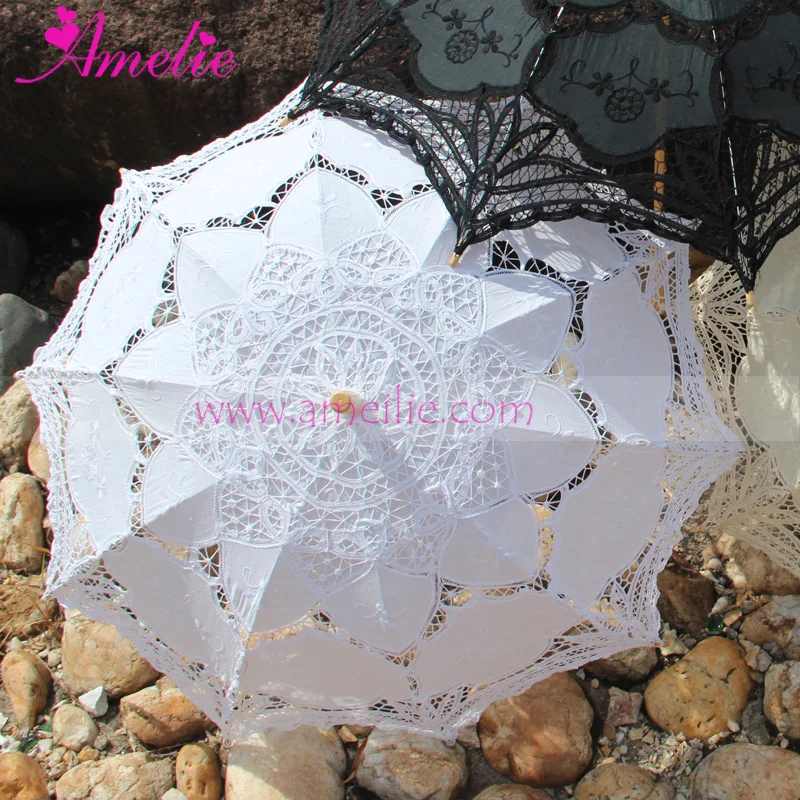 

Free Shipping Handmade Victorian Style Battenburg Lace Umbrella Wedding Sun Protection Lace Parasol