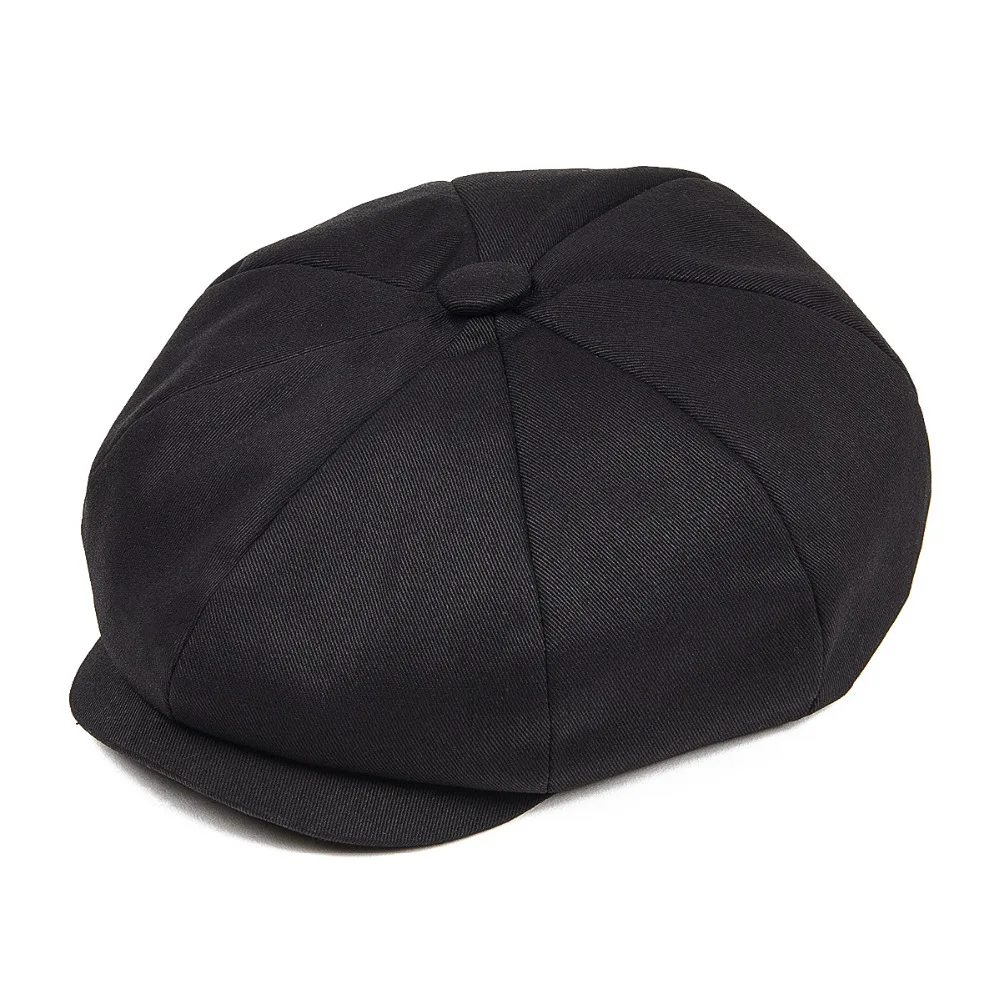 

JANGOUL Twill Cotton Newsboy Cap Baby Kids Child Boy Girl 8 Panel Flat Caps Black Khaki Infant Toddler Youth Hat Boina 008