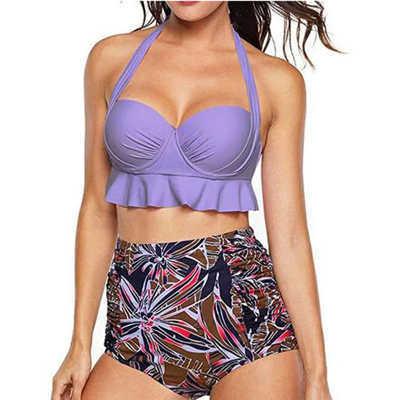 

Womens Two piece Flower Push-up Bra Bikini Set Swimsuit Suit Swimwear Beachwear One Piece Swim Suit Push Up 2019 #LRSS