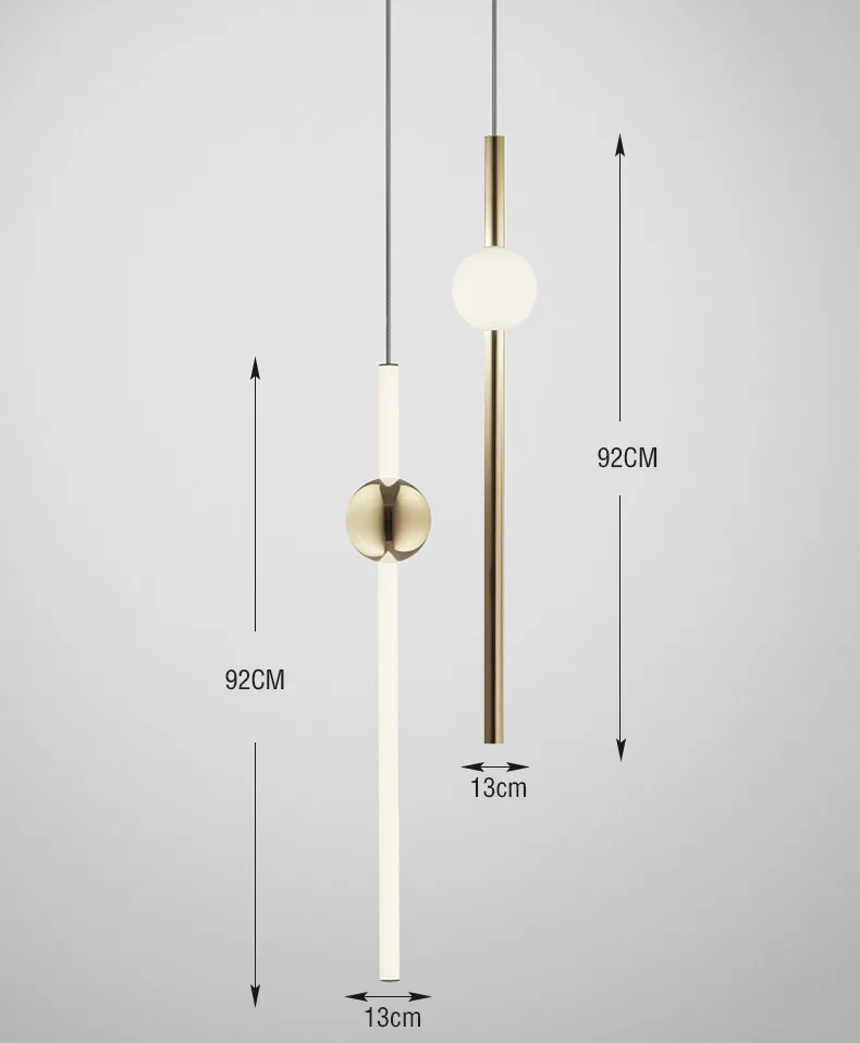 Минималистичное современное горизонтальное вертикальное комбинирование Подвесная лампа металлический светящийся шар для ресторана кафе шоурума бара подвесной светильник