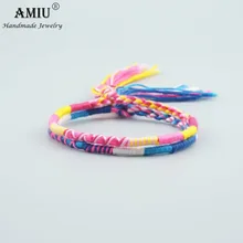 Ювелирные изделия AMIU, хлопковые браслеты дружбы, ножной браслет, браслеты в богемном стиле, плетеный браслет ручной работы для женщин и мужчин