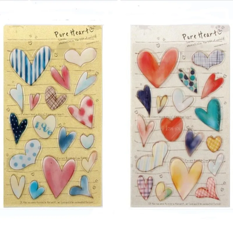 

cute sweet heart clear rubber stickers scrapbooking epoxy material album decorative stationery sticker craft 2patterns