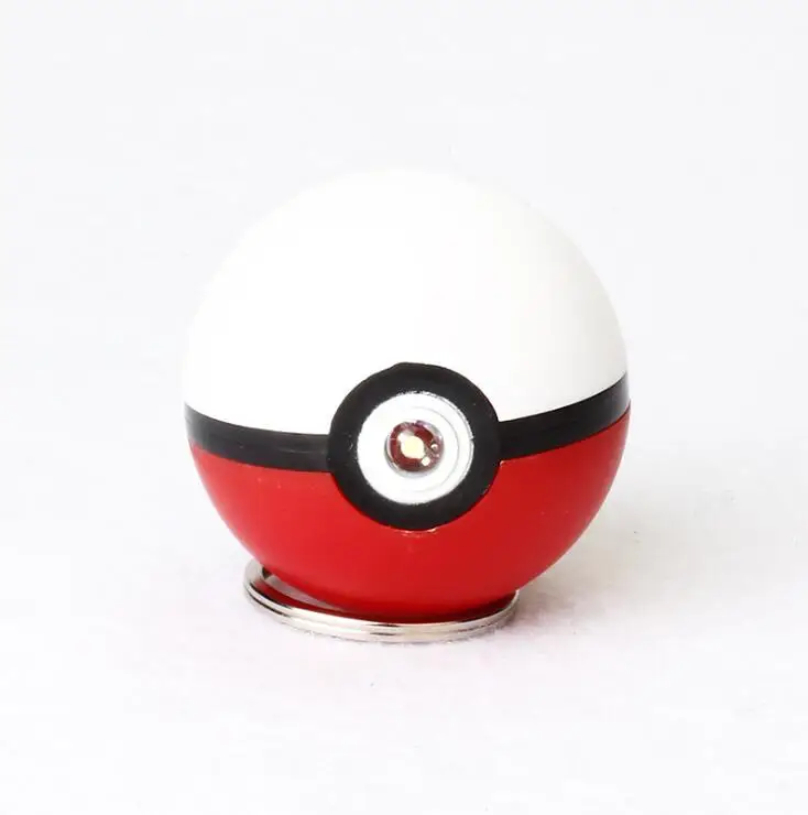 Брелок для ключей Покемон игра Пикачу светодиодный брелок Pokeball Ball сумка брелоки аниме милый брелок для ключей на детей косплей игрушки подарки - Цвет: Черный